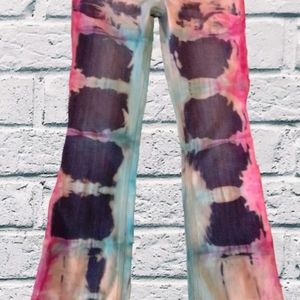 Upcycled block dyed jeans